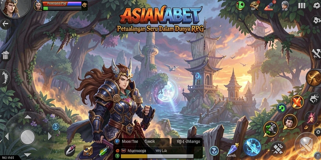 Tampilan utama gameplay RPG ASIANABET yang menampilkan pertarungan seru.