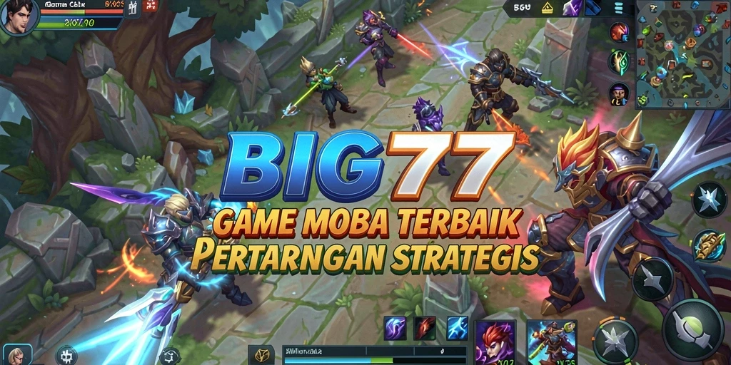 Gameplay epic dalam pertempuran tim MOBA yang intens.