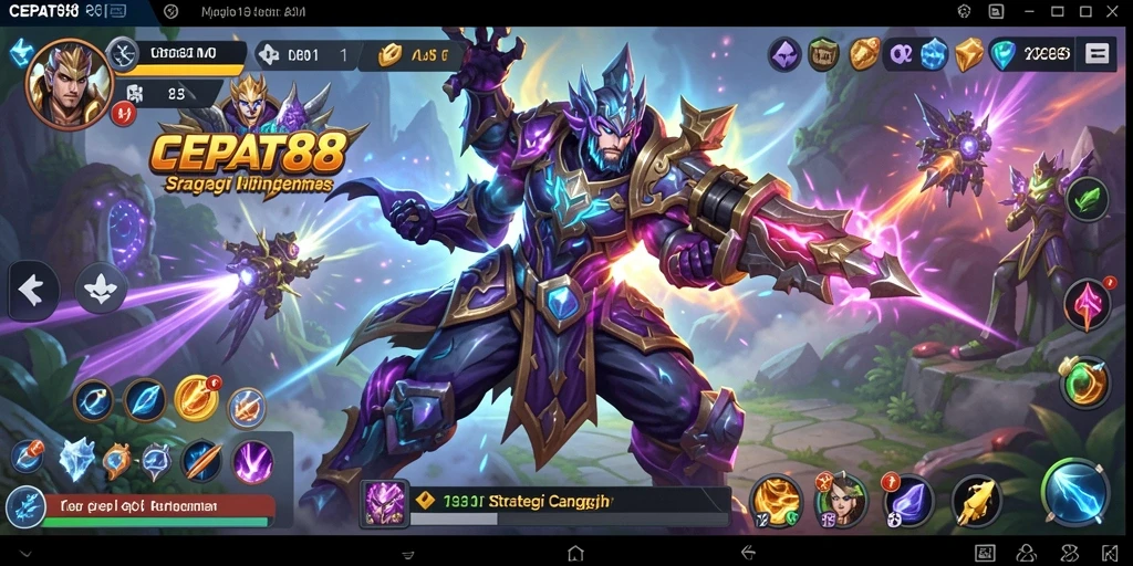 Tampilan utama gameplay CEPAT88 menampilkan pertempuran strategi yang mendebarkan.