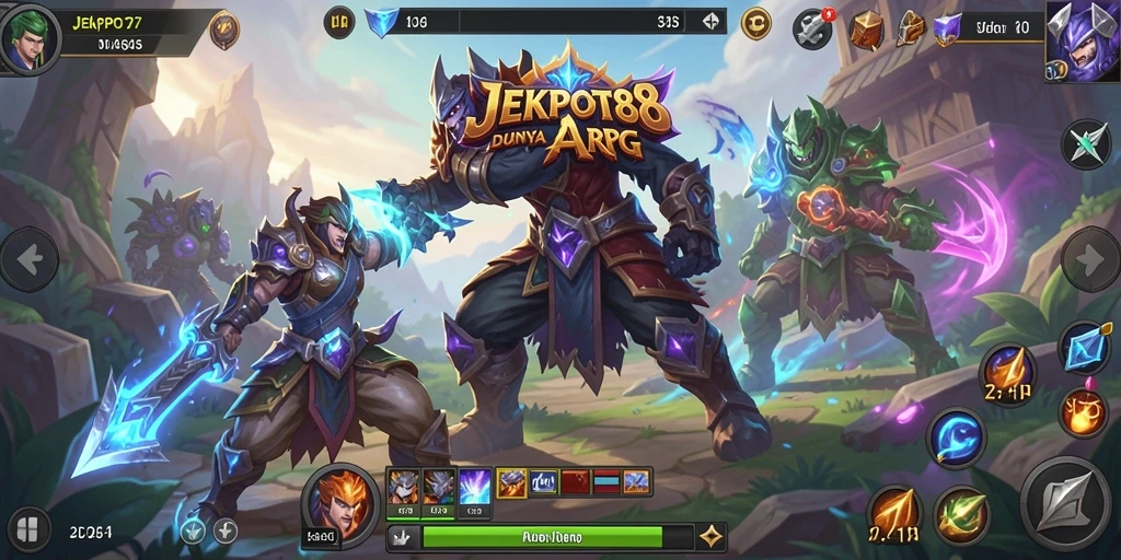 Screenshot gameplay JEKPOT88 menampilkan pertarungan seru dan petualangan epik.