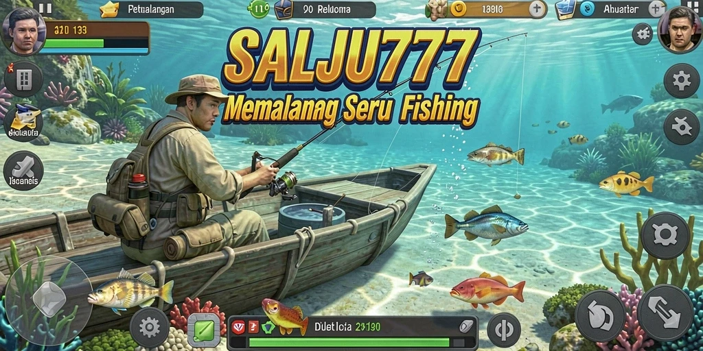 Gameplay menarik dalam SALJU777 saat menangkap ikan.