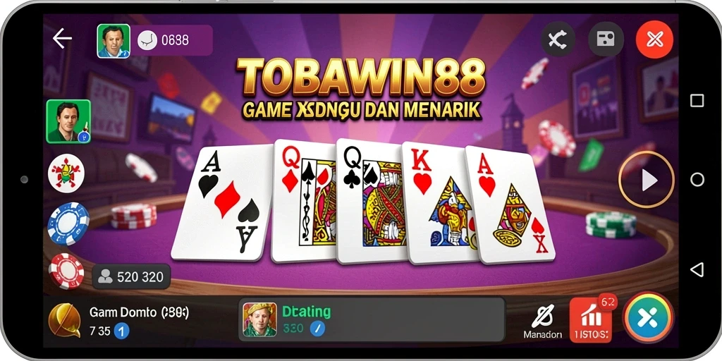 Tampilan gameplay seru dari TOBAWIN88 yang menampilkan domino.