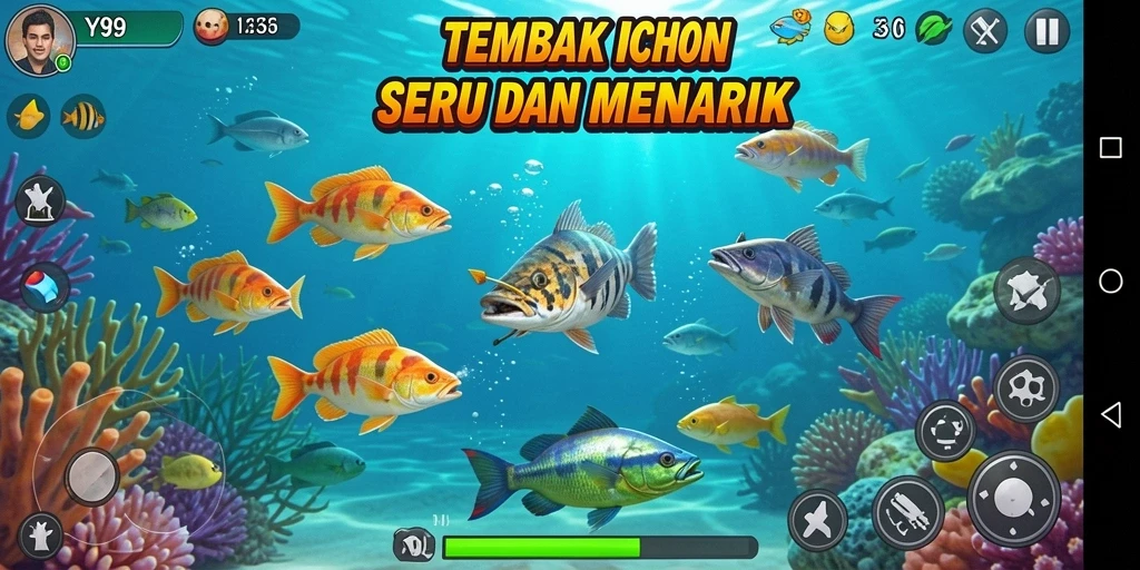 Tampilan gameplay Y89 Tembak Ikan yang seru dan mengasyikkan.